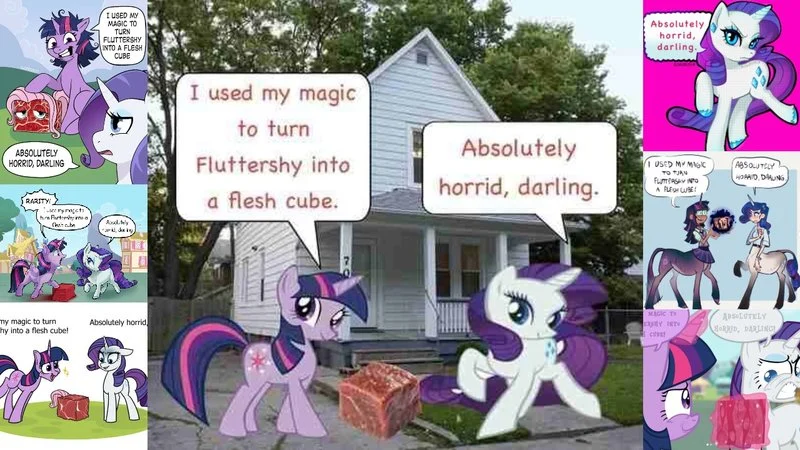 Absolutely Horrid Darling or I Used My Magic To Turn Fluttershy Into a Flesh Cube