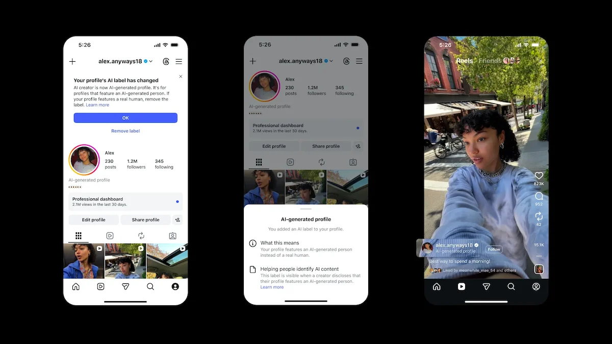 Instagram Implements New AI-Generated Profile Labeling Policy and Reduces Reach for Undisclosed Synthetic Accounts.